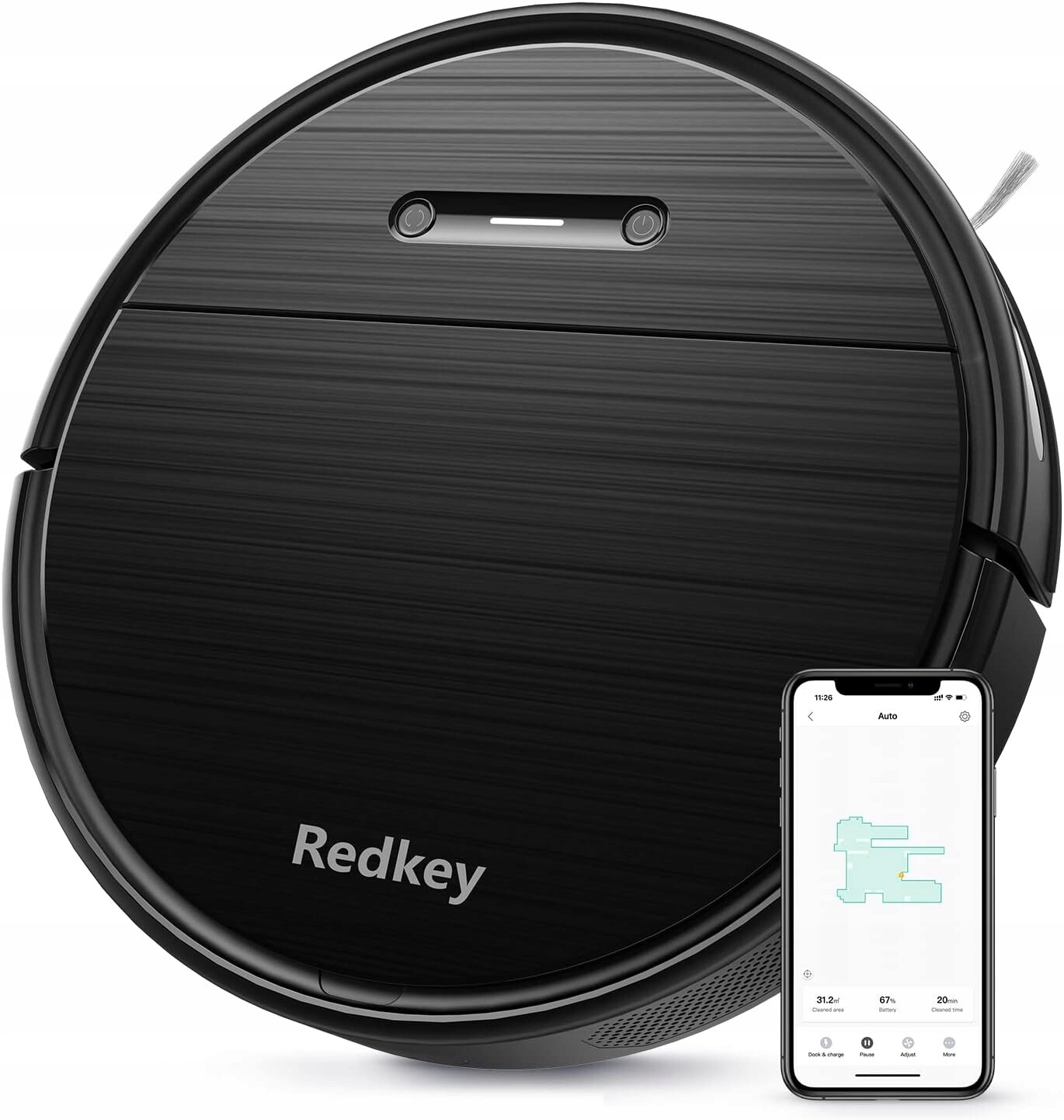 Redkey R2 Uklízecí Robot Dálkové ovládání Inteligentní aplikace Černá