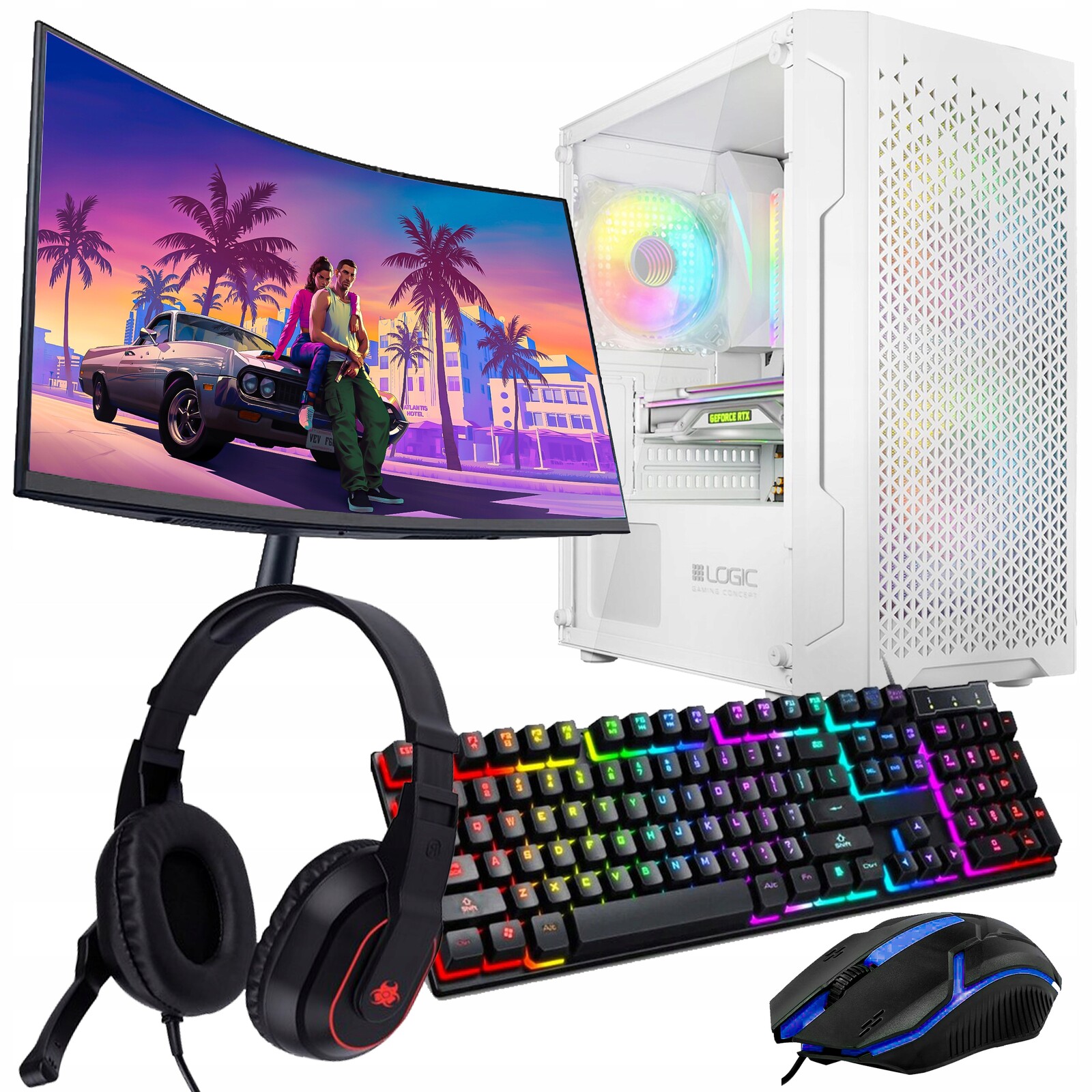 Sada Počítač pro hry Ryzen 7 Rtx 5060 Ti 32GB 1TB nVME Windows Monitor