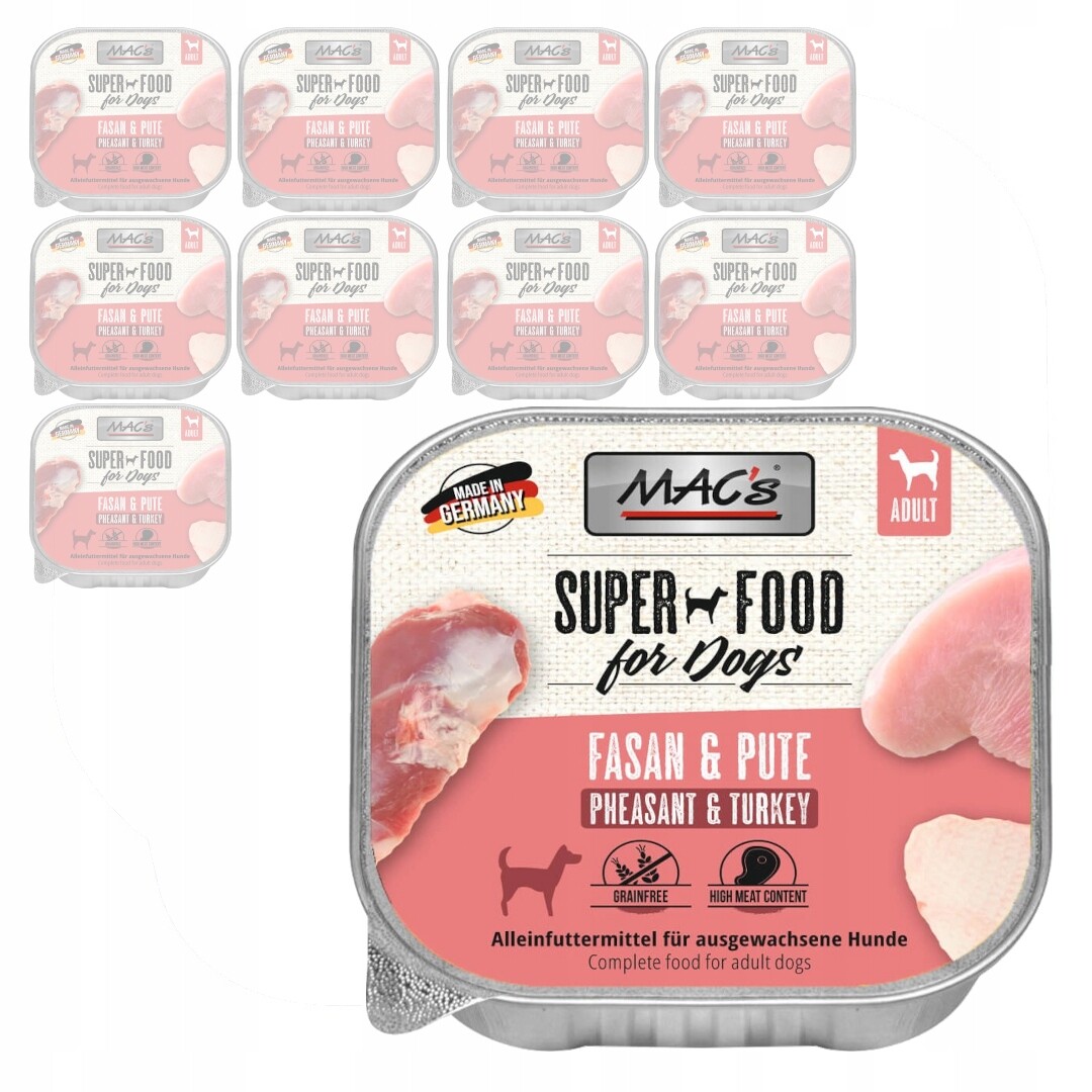 MAC's Dog Bezobilné Vlhké Krmivo pro psy 10x150g Bažant s krůtím masem