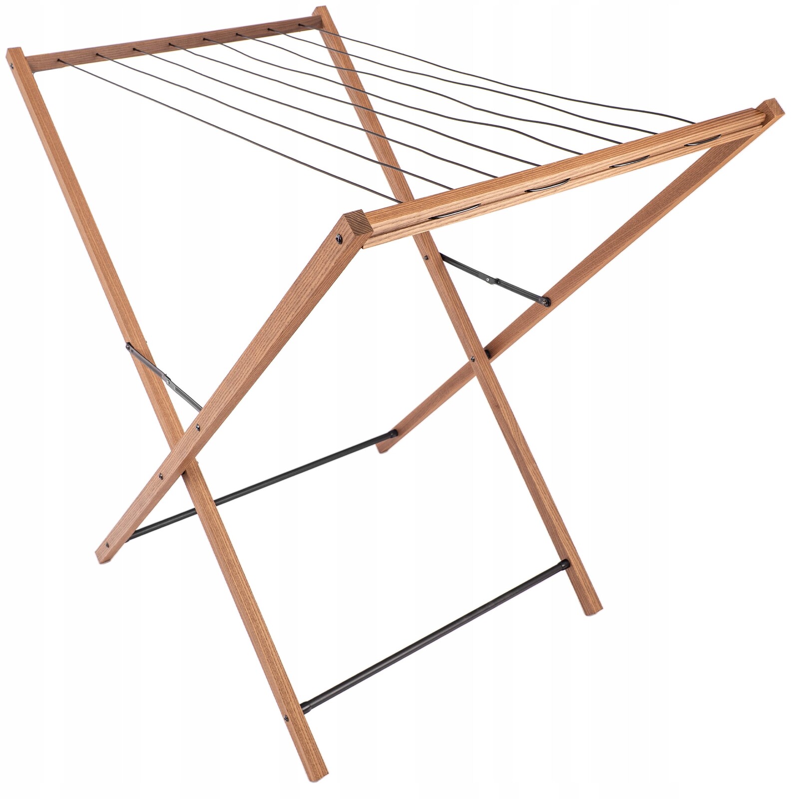 Sušák Na Prádlo Oblečení Stojící Skládací Silná Balkonová Dřevěná