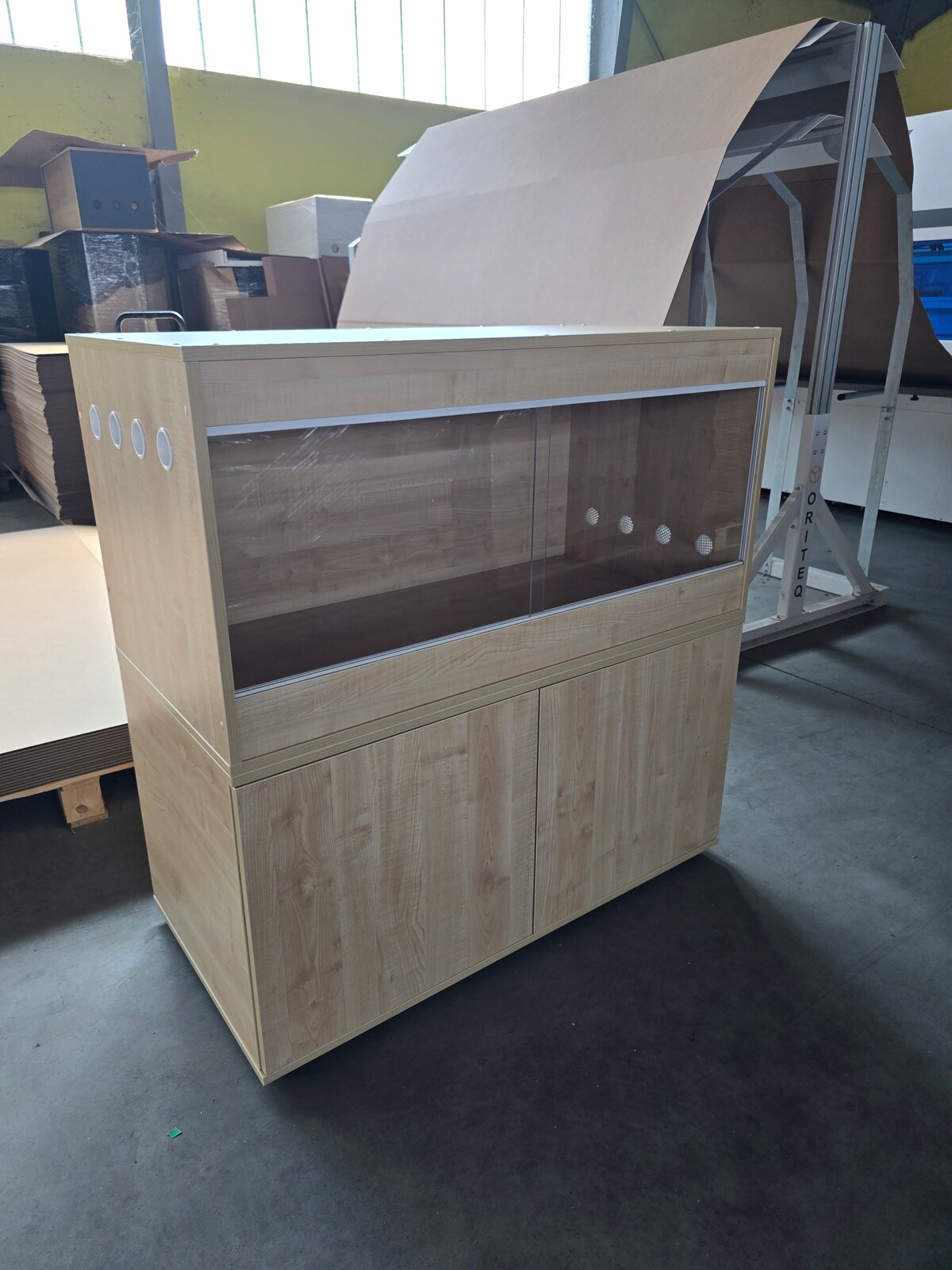 Terárium se skříňkou, sada dub artisan 120x60x130