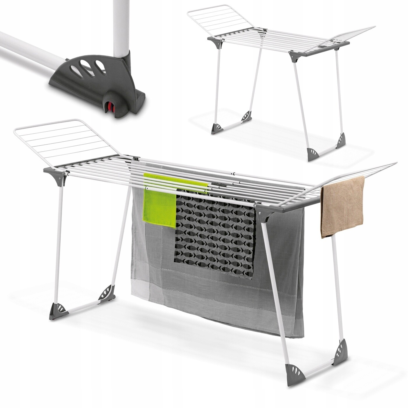 2 x Balkonová Sušák Na Prádlo Teleskopická sušák na prádlo Konighoff