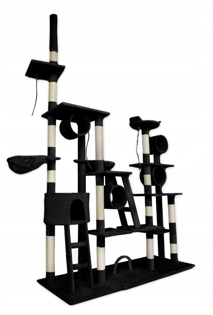 Černé škrabadlo pro kočky Stromek dětské hřiště na spaní a škrábání pro kočky XX