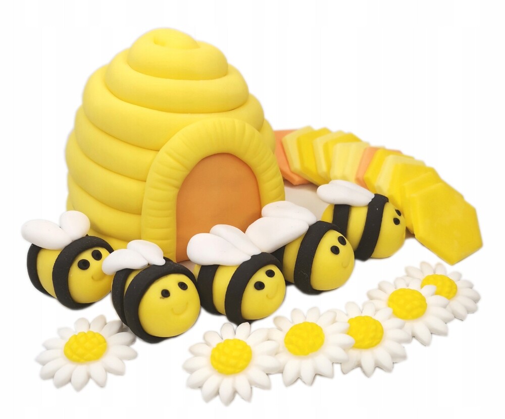 Sada na dort Ul a včelky včela 5ks dlaždice květiny /ULK6