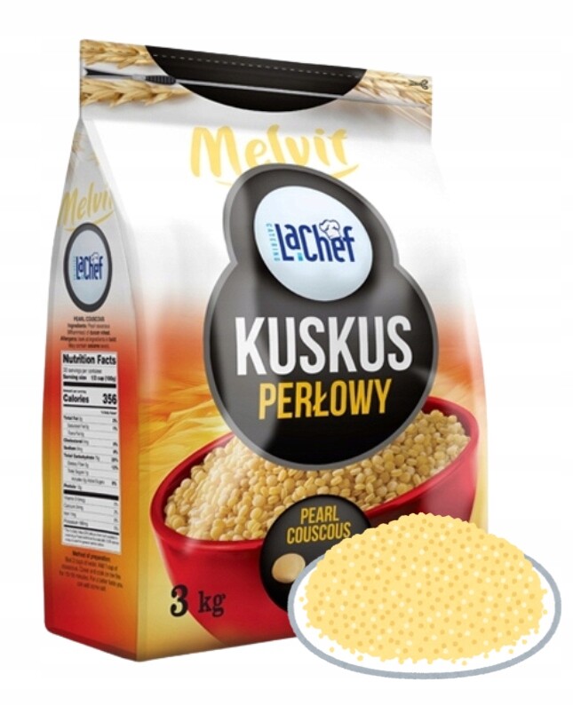 Perlový kuskus Melvit La Chef 3 kg, perlová kaše, velké balení