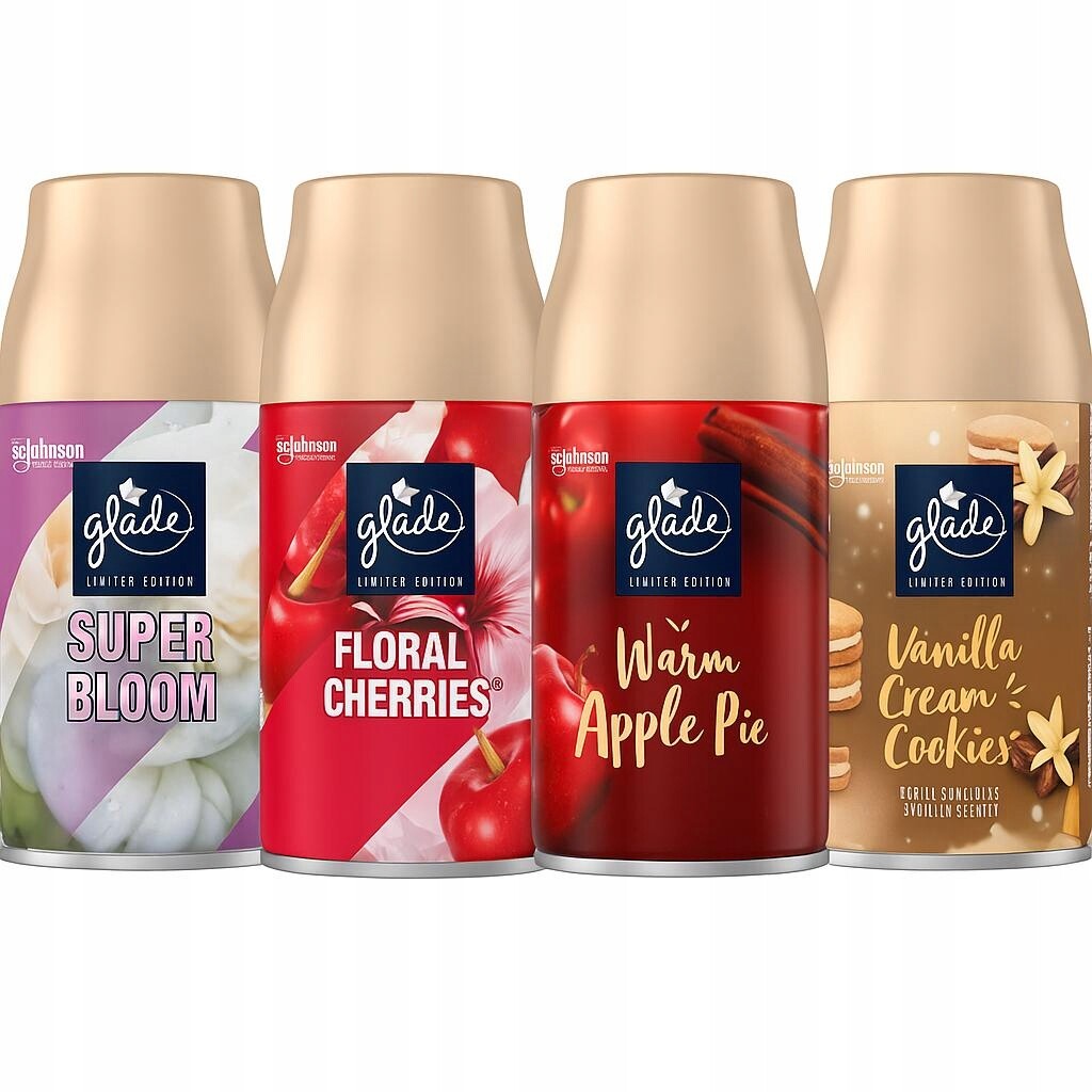 Glade mix 4x269ml višeň květy jablko karamel zásoba osvěžovač na 240 dní