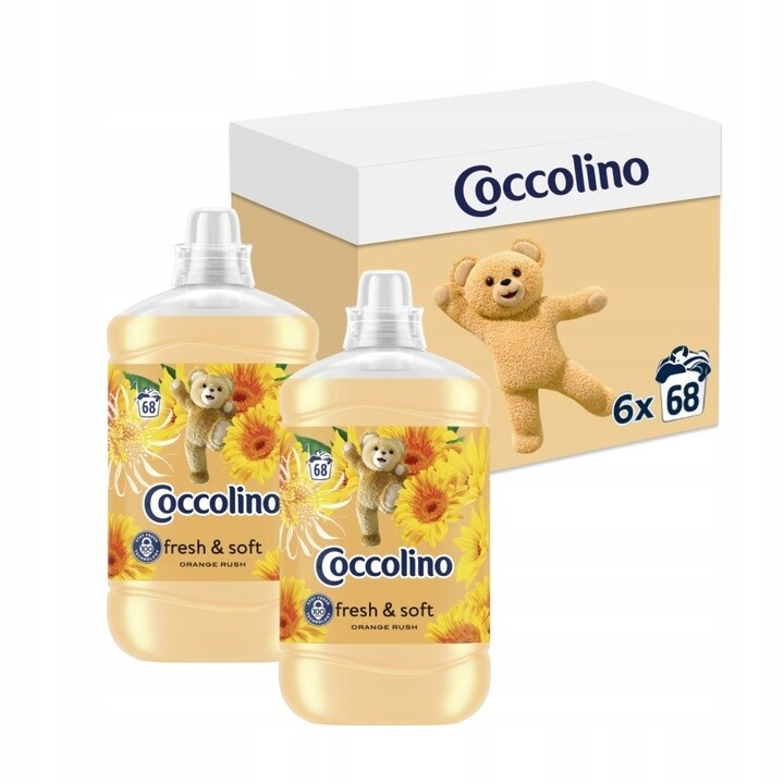 Sada 6X Tekutá Aviváž Coccolino Fresh & Soft Orange Rush 1700 ML