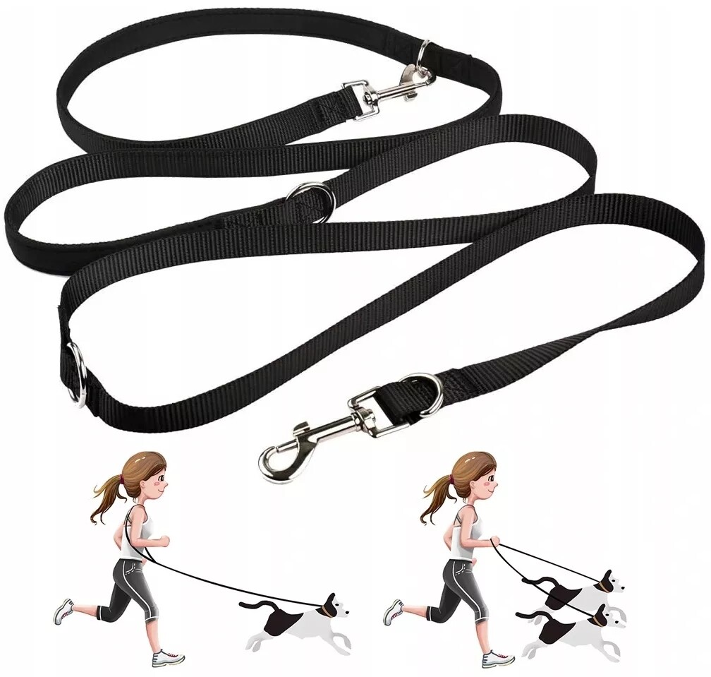 Vodítko pro psa kočku, přepínací, pro velkého psa, dlouhá, nastavitelná, dvojitá, 5 m