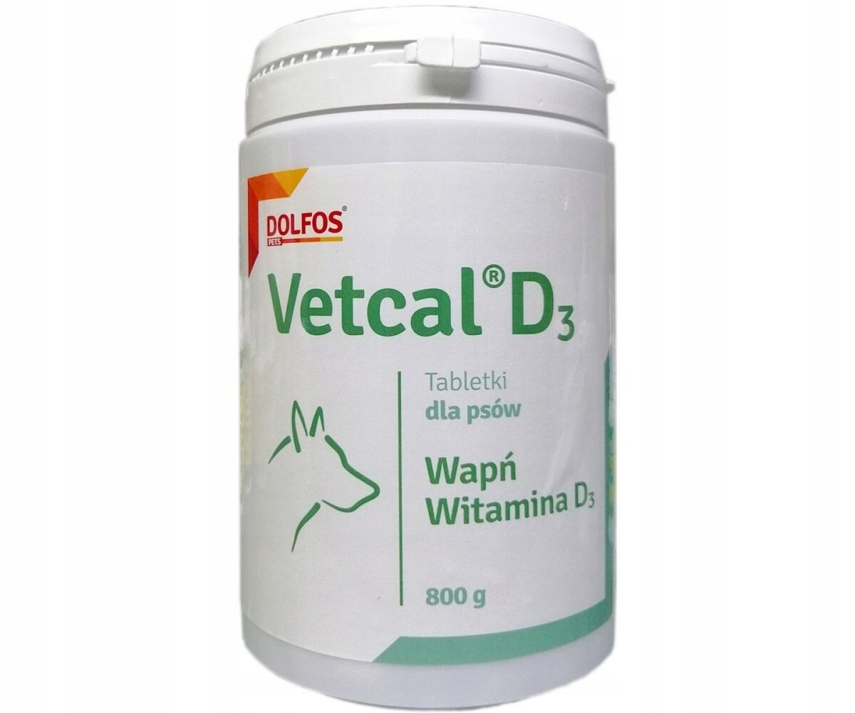 Vetcal D3 800 g – zdroj vitamínů D3 a K a minerálních látek pro psa.