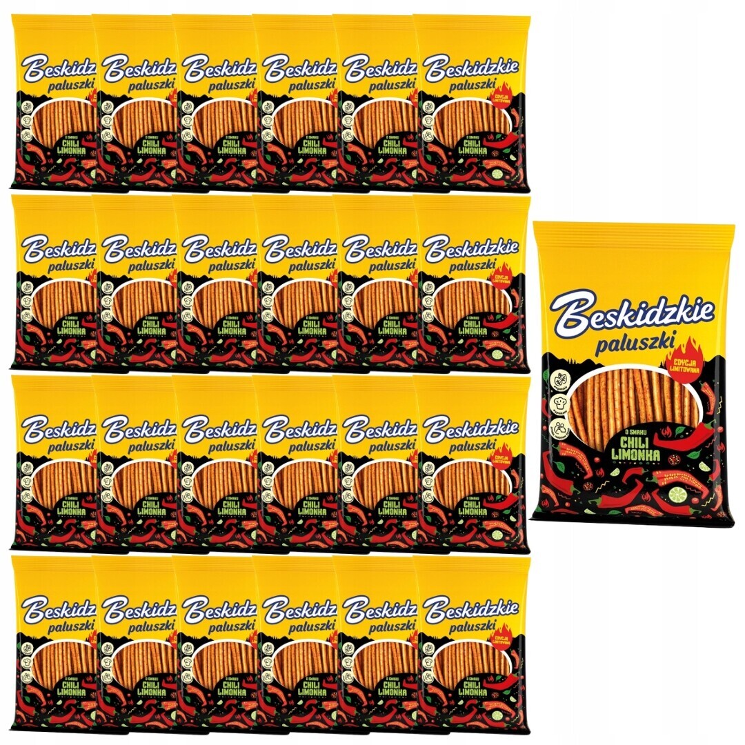 Beskidzkie Tyčinky o chilli smkau-limetka 60 g x 24 kusů