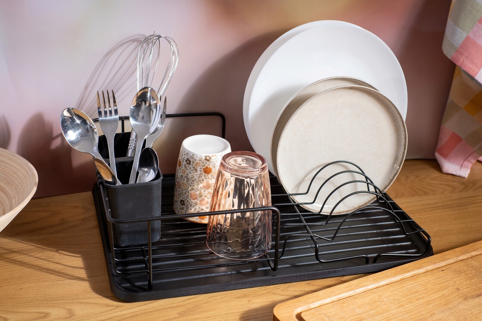 Odkapávač Na Nádobí Odkapávač Jednoúrovňový Černý Prostorný