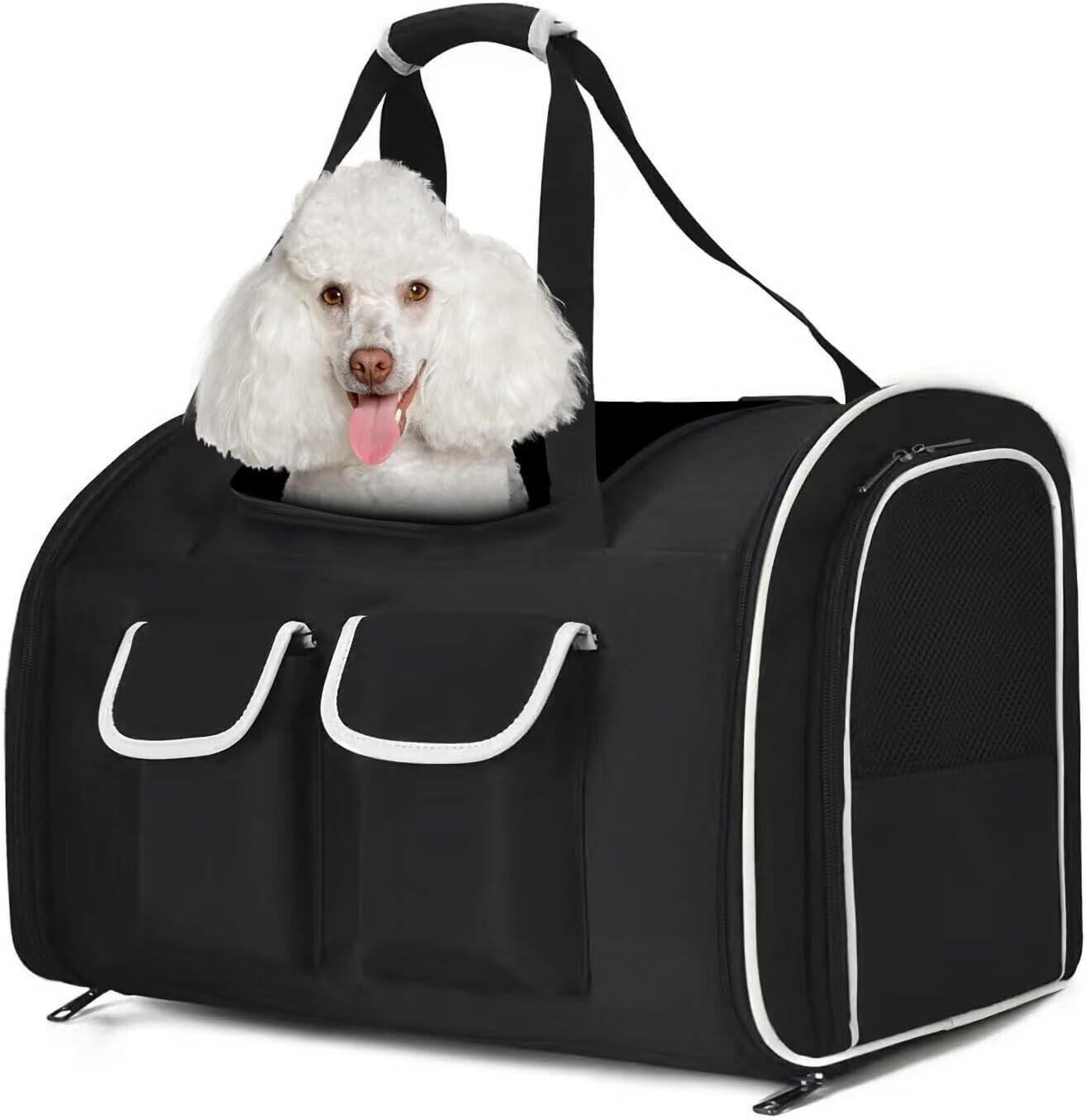 Přepravní taška z tkaniny batoh Petcute černá S/m 50 cm x 33 cm x 30 cm