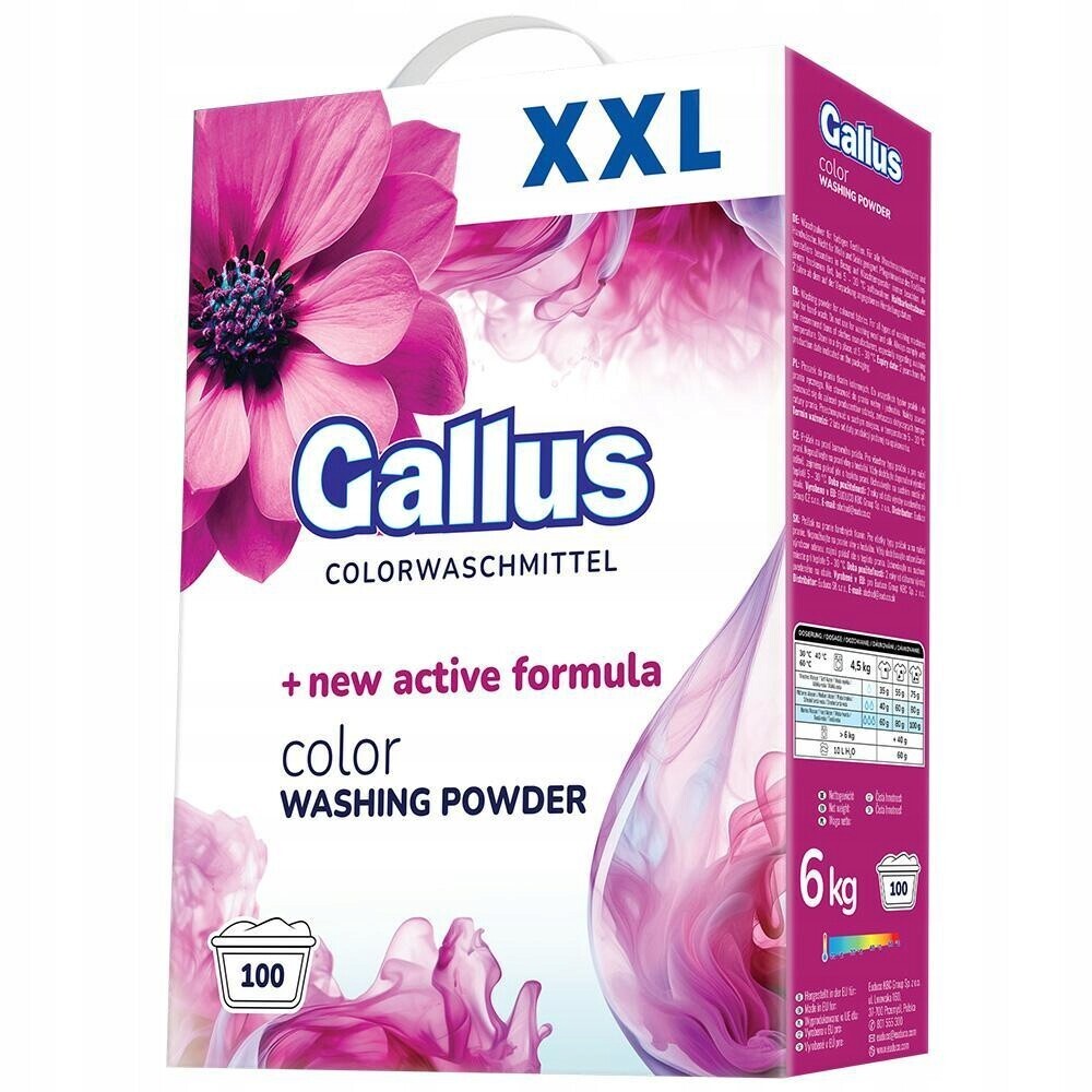 Gallus Barva 100 praní 6 kg prášek na praní intenzivní barvy výkonný velký