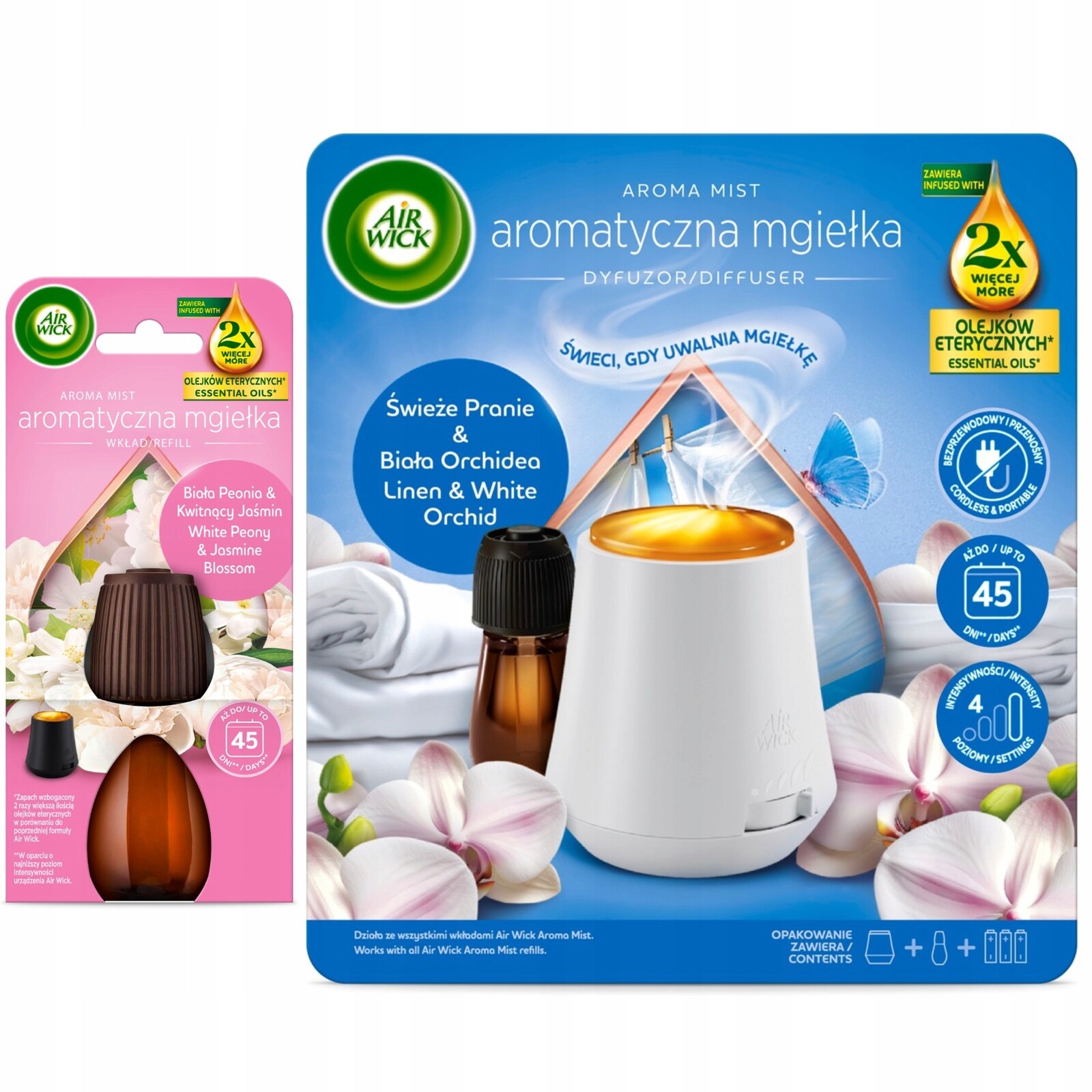 Air Wick Mlha Komplet Čerstvé Prádlo Bílá Orchidej Náhradní náplň 20 ml