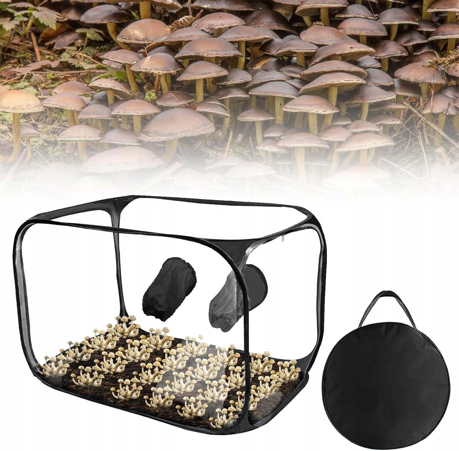 2 x Skládací Sada Pro Pěstování Hub Se 2 Stojanovými Ramenními Porty