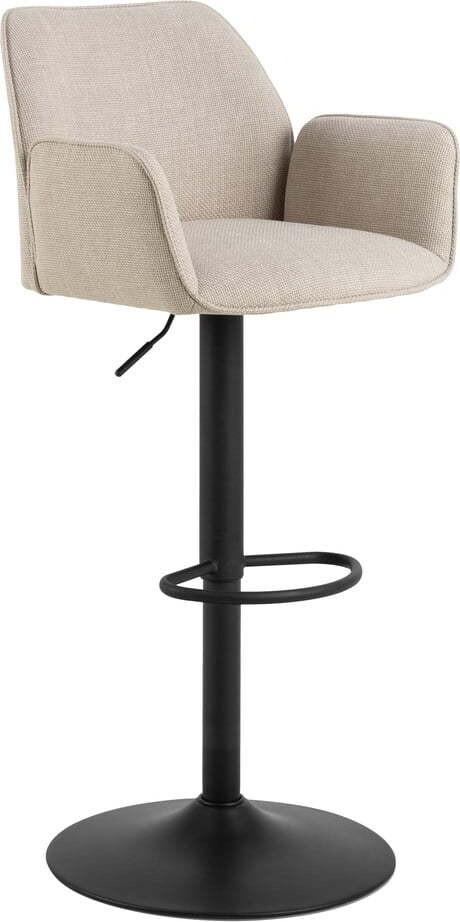 Béžová barová židle s nastavitelnou výškou/s područkami (výška sedáku 85 cm) Glenda – Actona