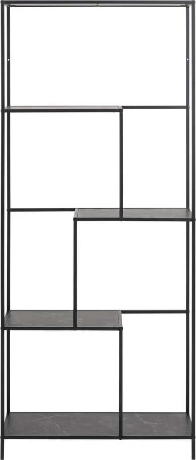 Matně černá knihovna v dekoru mramoru 72x114x32 cm Infinity – Actona