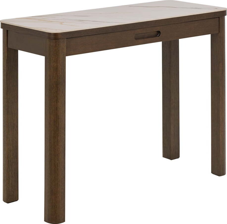 Béžový/tmavě hnědý konzolový stolek s keramickou deskou 40x100 cm Southampton – Actona