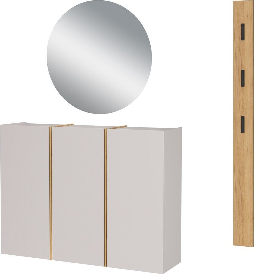 Krémová/v přírodní barvě předsíňová sestava 168x200x37 cm Libbiano – Germania