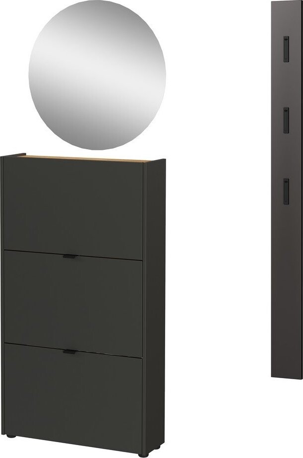 Antracitová předsíňová sestava 101x200x22 cm Ameca – Germania