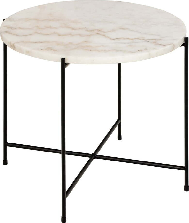 Kulatý odkládací stolek s mramorovou deskou ø 52 cm Avila – Actona
