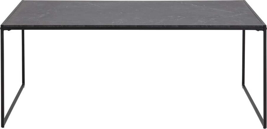 Matně černý konferenční stolek s deskou v dekoru mramoru 60x120 cm Infinity – Actona