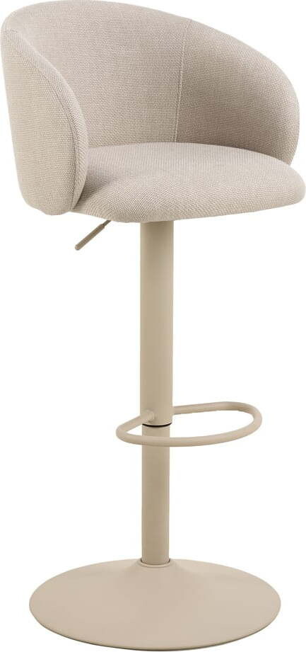 Béžová barová židle s nastavitelnou výškou/s područkami (výška sedáku 86 cm) Eleanor – Actona