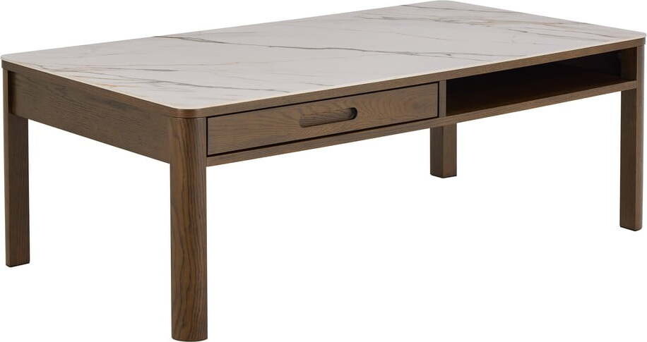 Béžový/tmavě hnědý konferenční stolek s keramickou deskou 70x130 cm Southampton – Actona