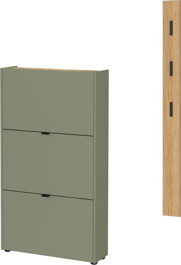 Předsíňová sestava v přírodní barvě/taupe 101x200x22 cm Ameca – Germania