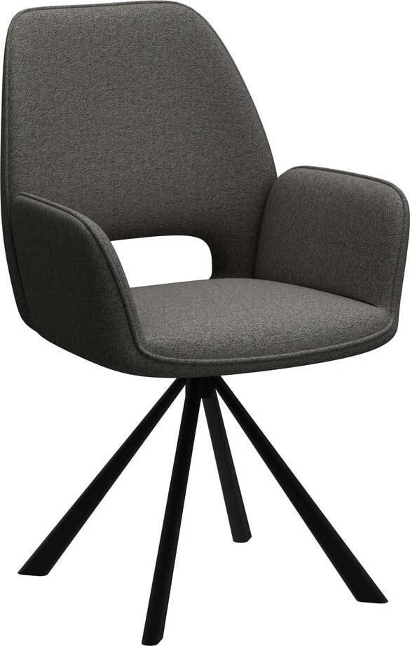 Tmavě šedá jídelní židle s područkami Graham – Actona