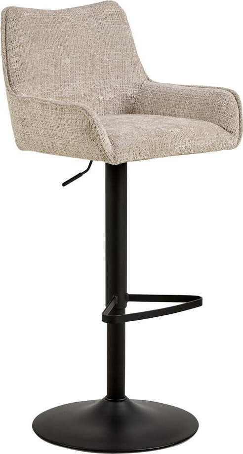 Béžová barová židle s nastavitelnou výškou/s područkami (výška sedáku 85 cm) Eddie – Actona