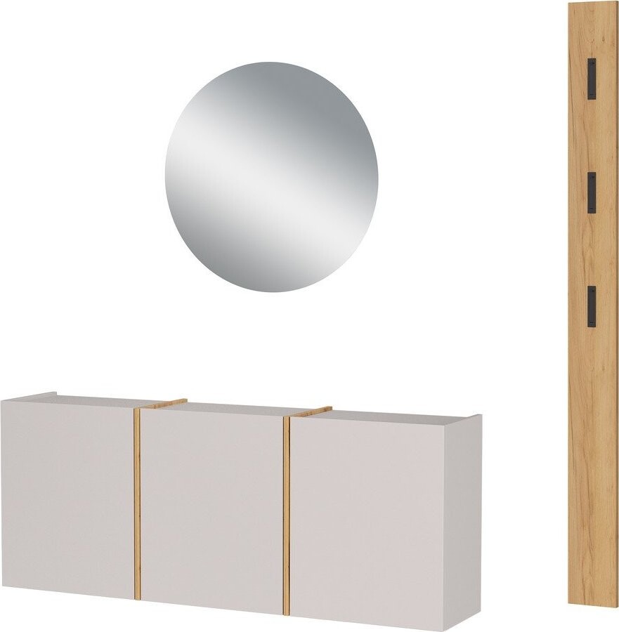 Krémová/v přírodní barvě předsíňová sestava 168x200x27 cm Libbiano – Germania