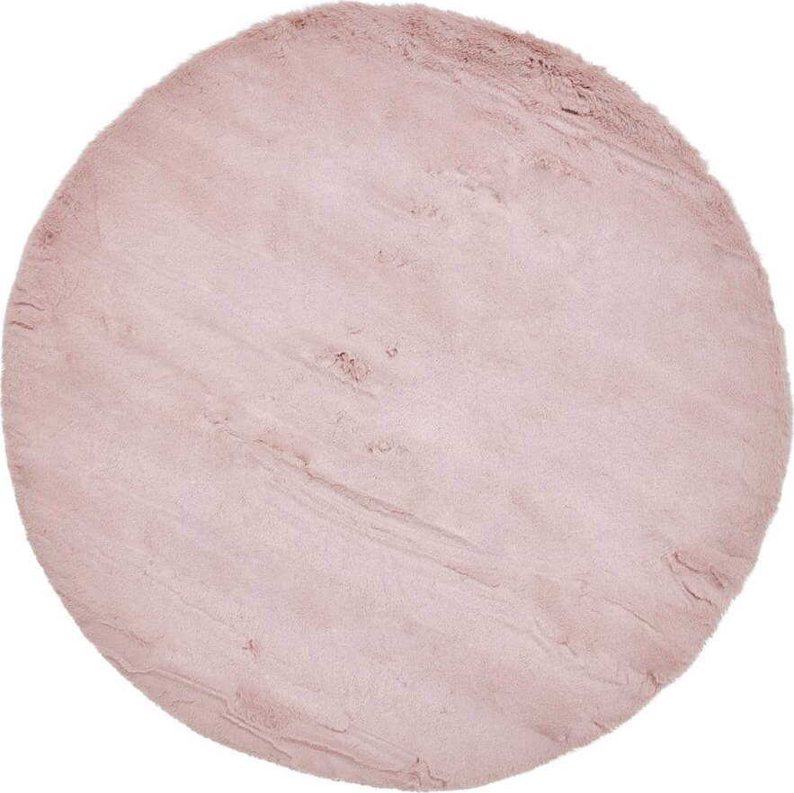 Růžový koberec Think Rugs Teddy, ⌀ 120 cm