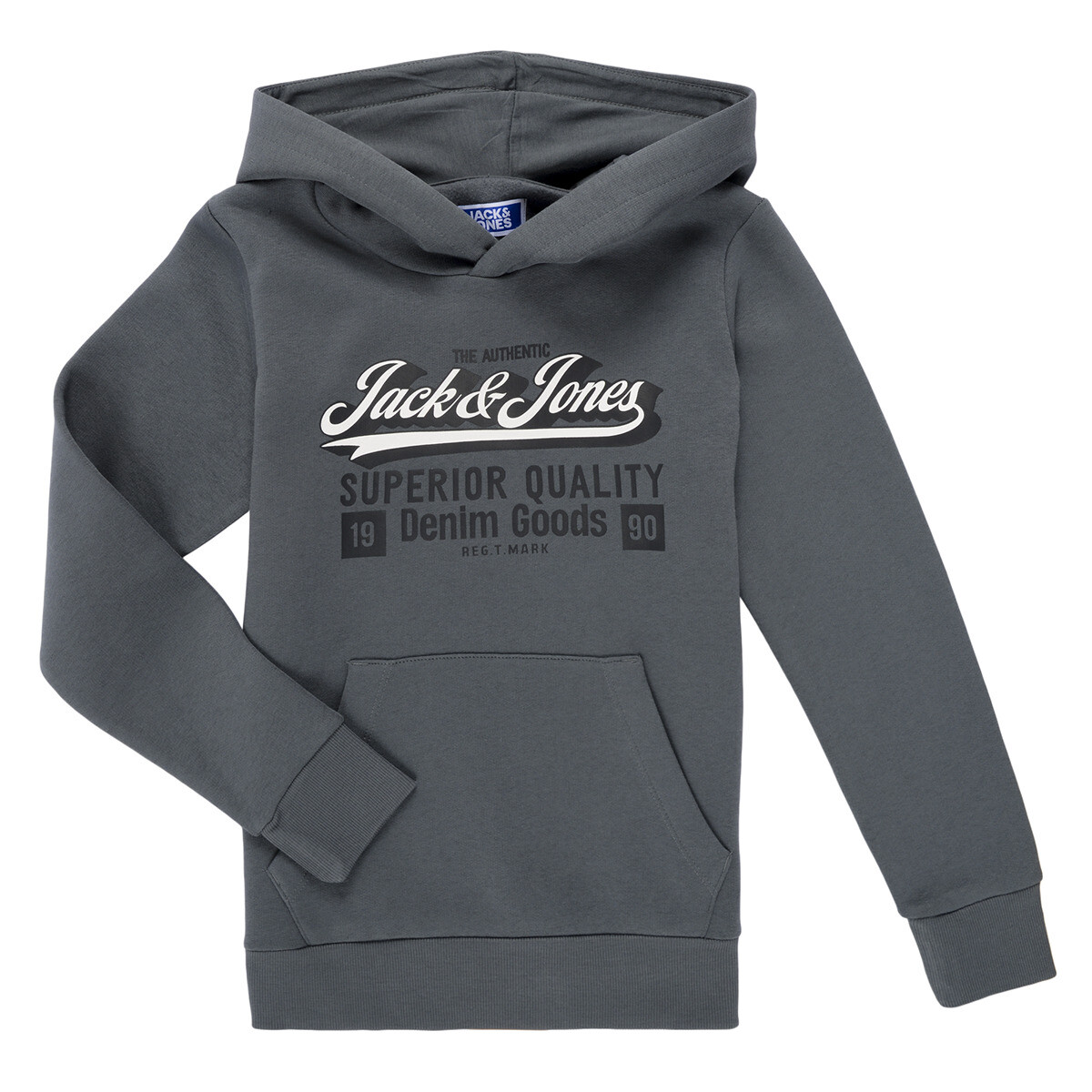 Jack & Jones  JJELOGO SWEAT HOOD  Šedá
