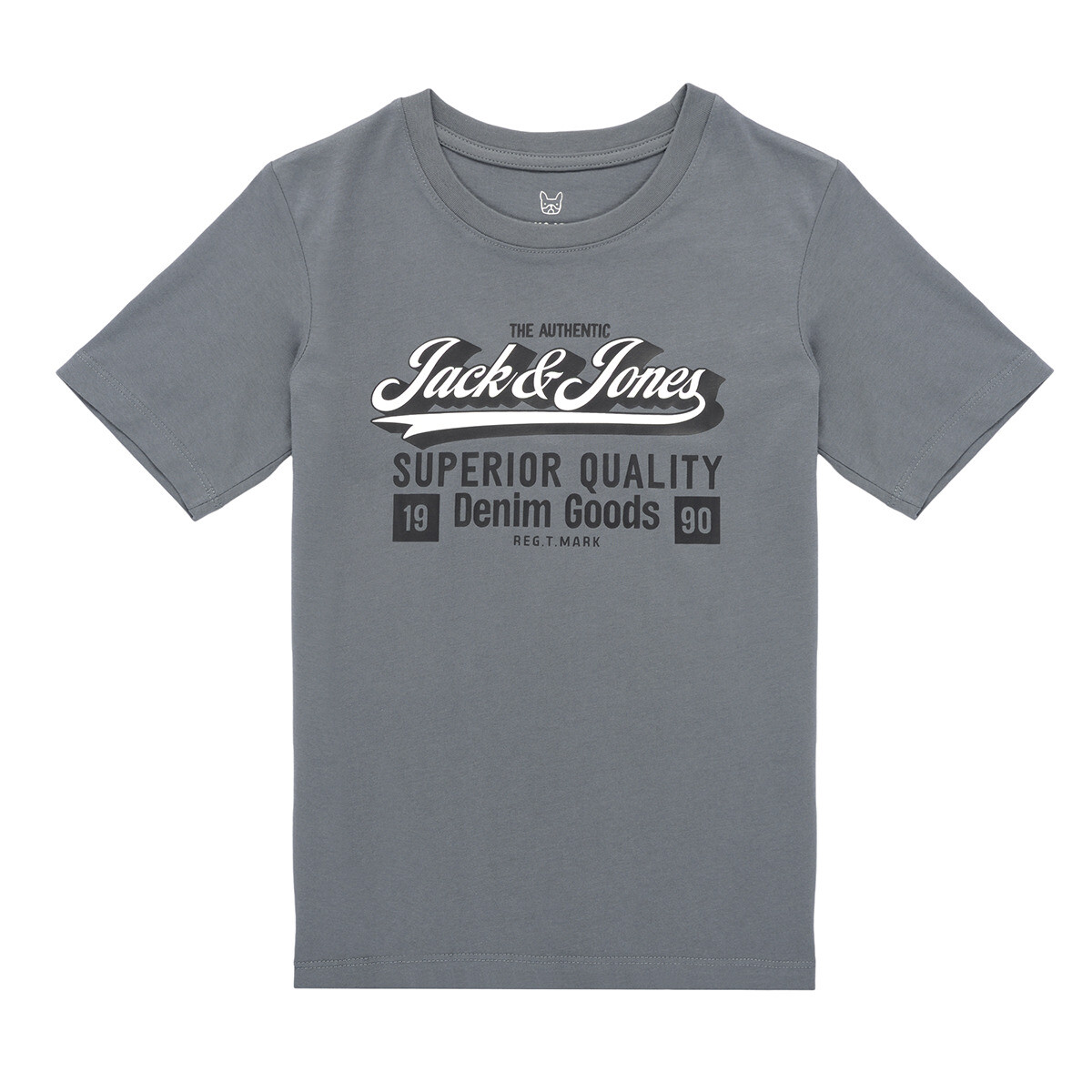 Jack & Jones  JJELOGO TEE SS ONECK  Šedá