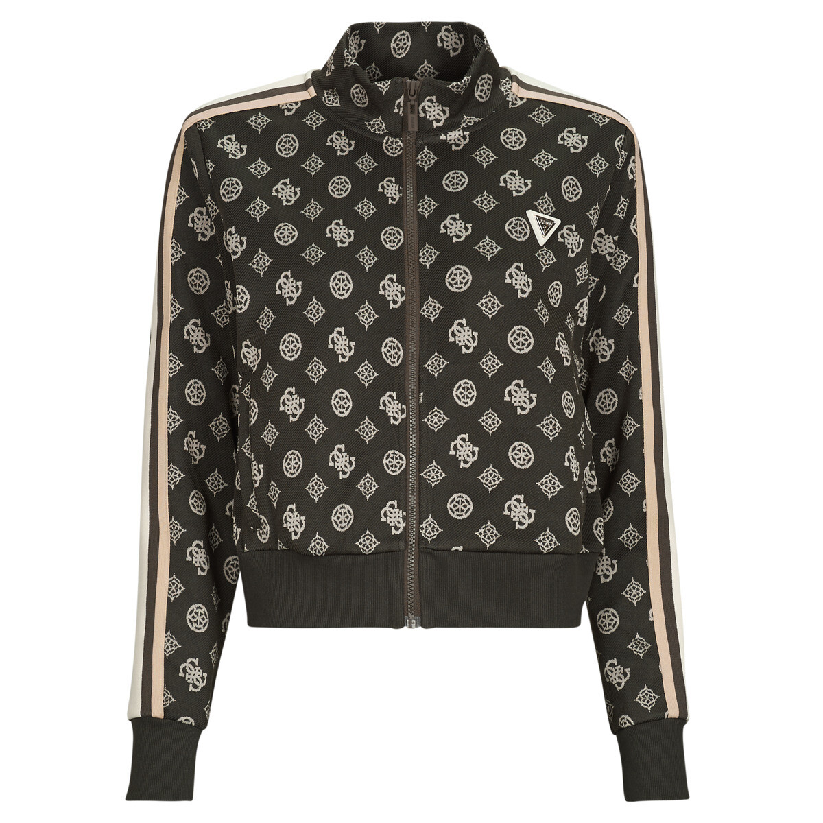 Guess  PEONY TAPED FULLZIP SWEATSHIRT  Černá