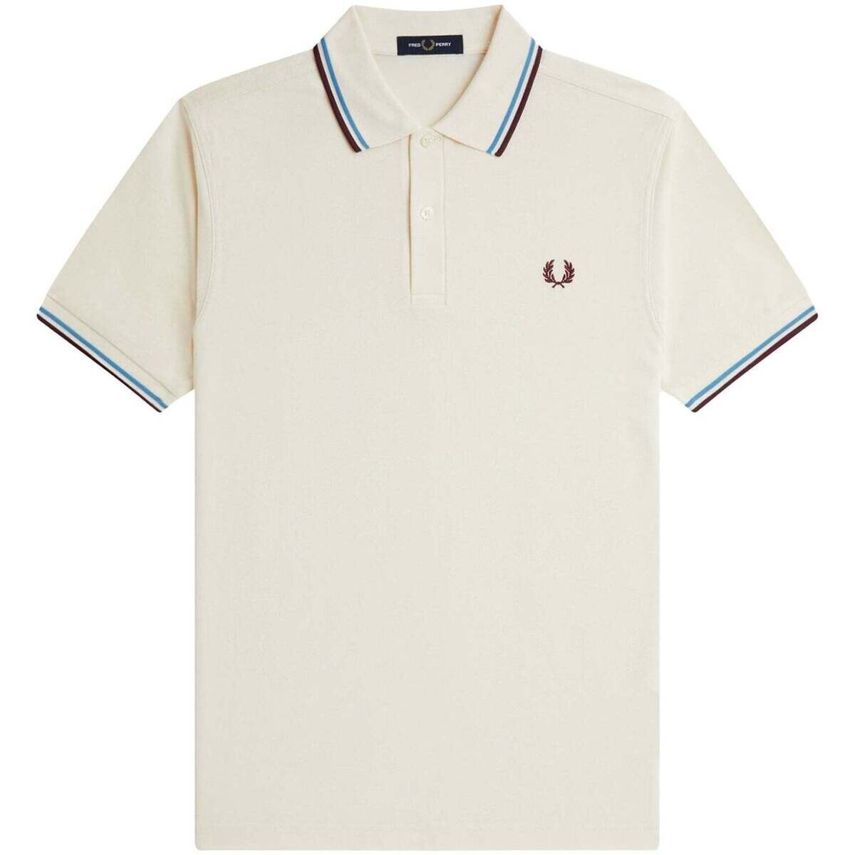 Fred Perry  Twin Tipped Polo Shirt Ecru/Court Blue/Oxblood  ruznobarevne
