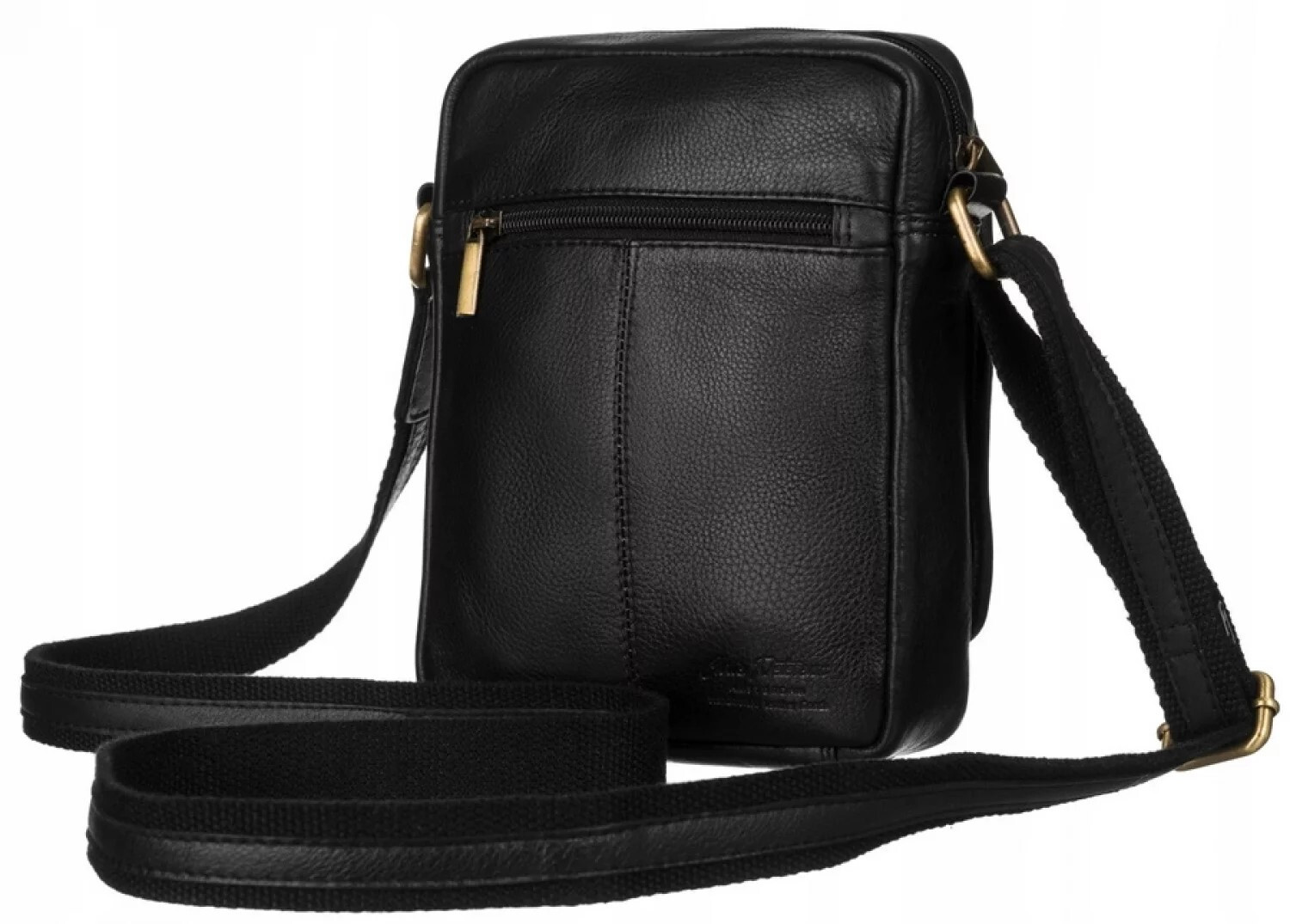 Trendy pánská kožená crossbody taška Peterson Achim, černá