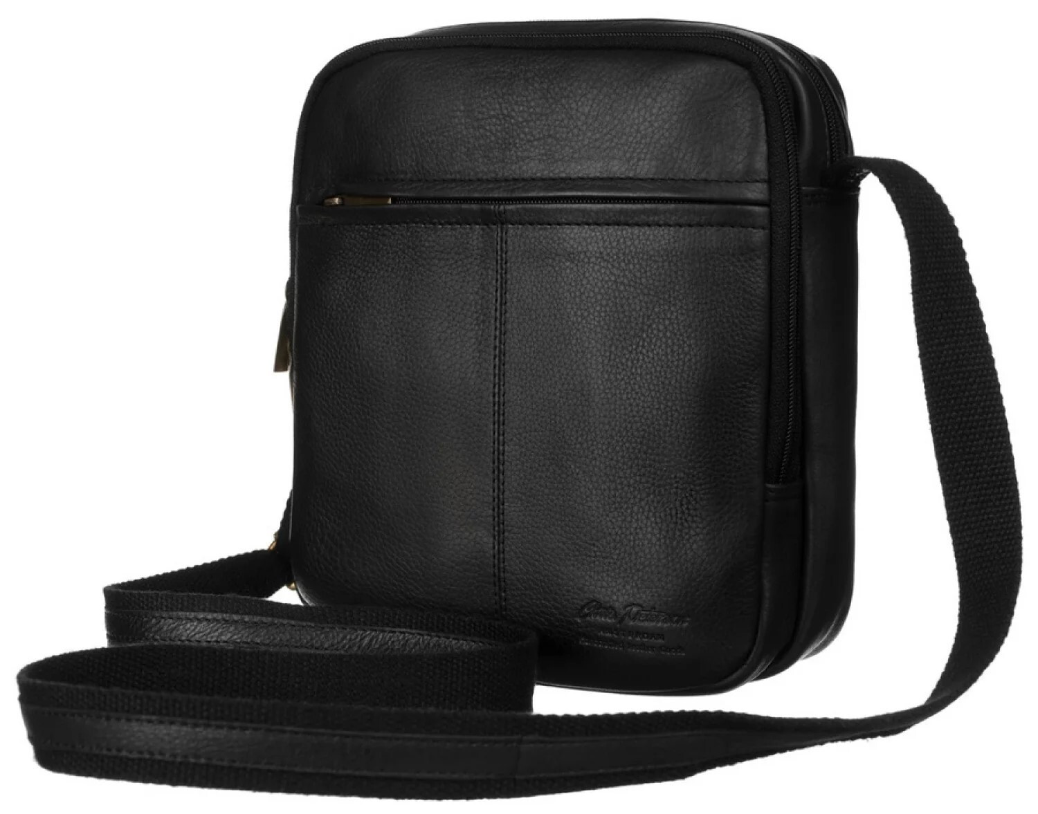 Trendy pánská kožená crossbody taška Peterson Landen, černá