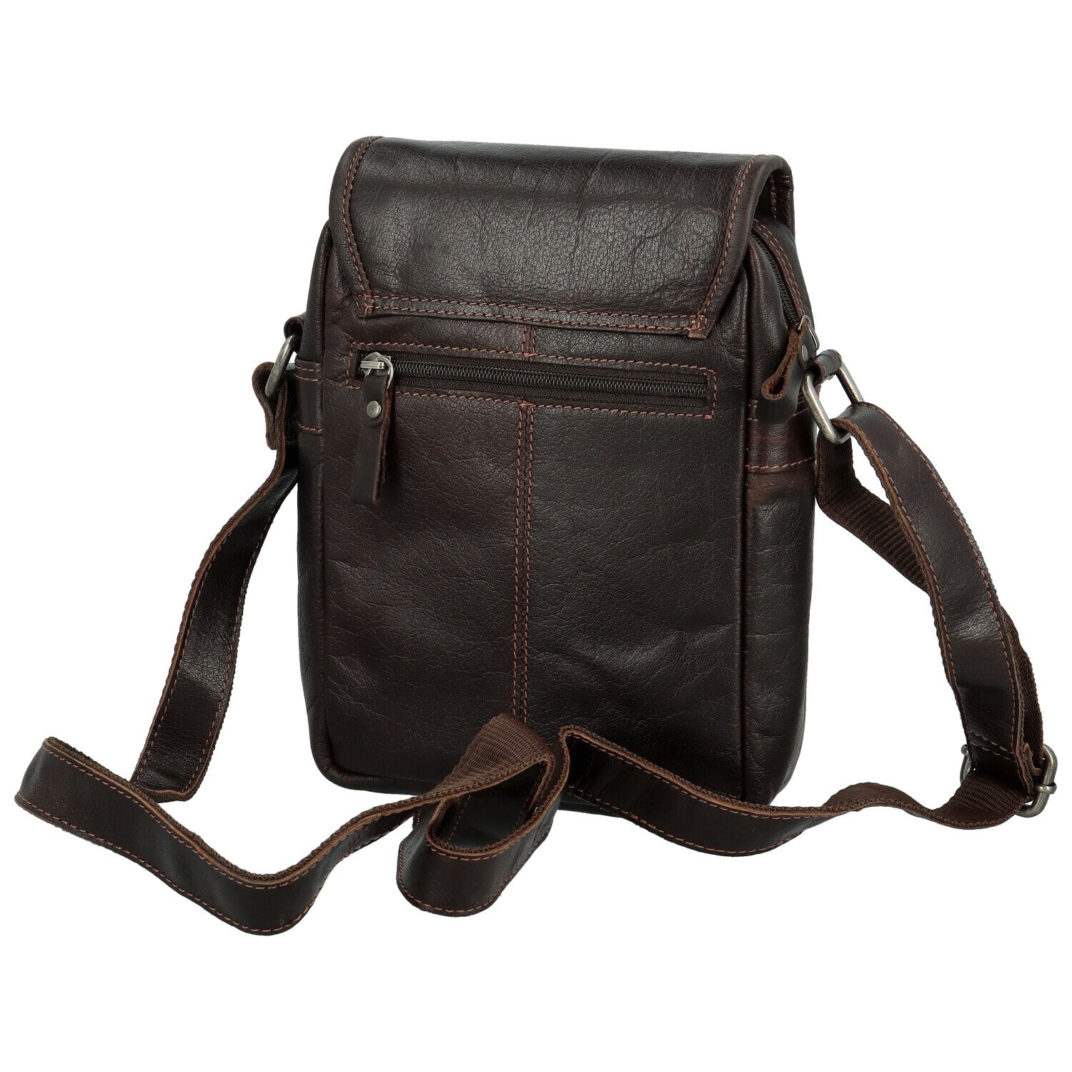 Trendy pánská kožená crossbody taška GW Oktavián, tmavě hnědá