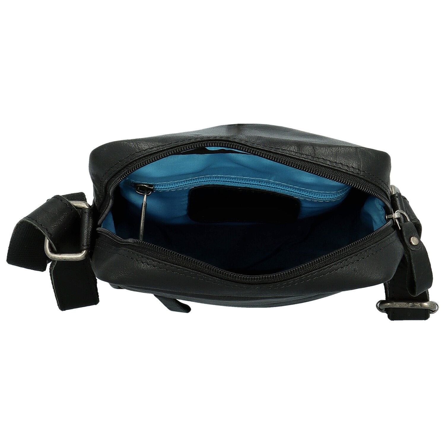 Trendy pánská kožená crossbody taška GW Laurene, černá