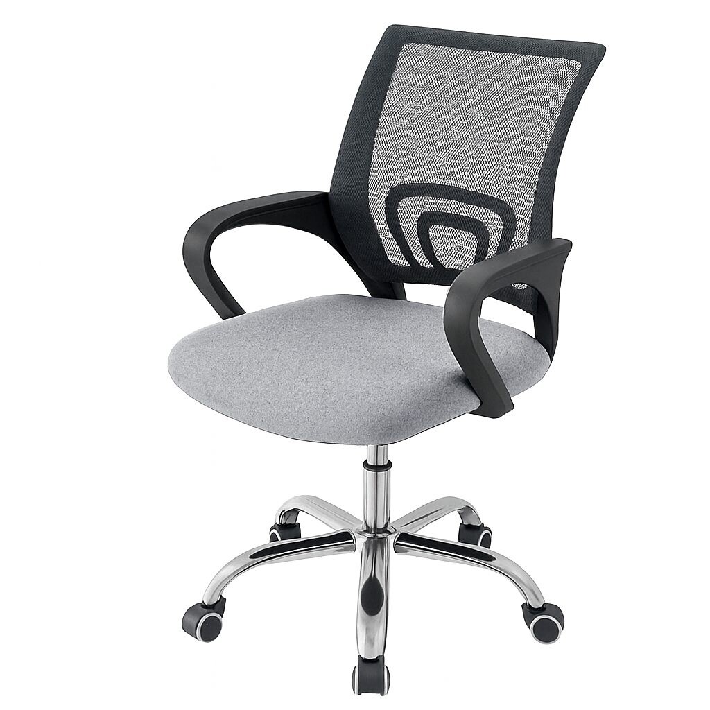 Sametový potah na kancelářskou židli - Světle šedý, XL