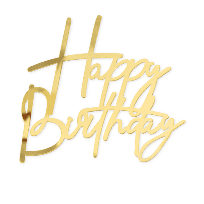 Zápich Happy Birthday zlatý 12,5x12cm - Party Pal