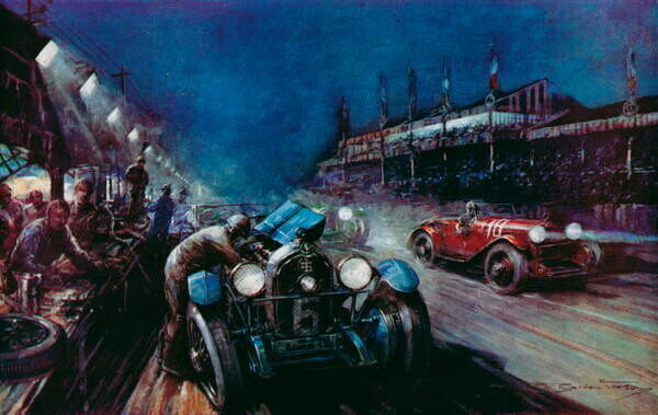 Crosby, Frederick Gordon (1885-1943) Obrazová reprodukce Le Mans 24-hour race, Crosby, Frederick Gordon (1885-1943), 40 × 26.7 cm