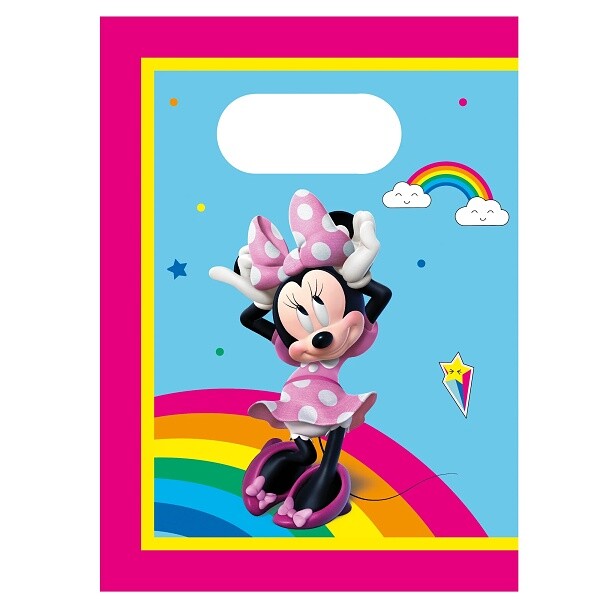 Tašky papírové Minnie duha 4 ks