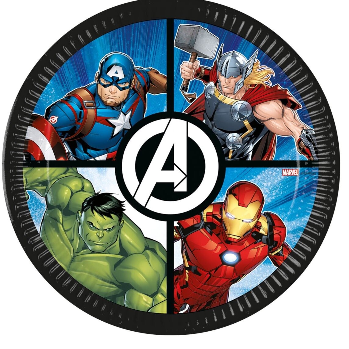 Talíře papírové Avengers Evergreen 23 cm 8 ks