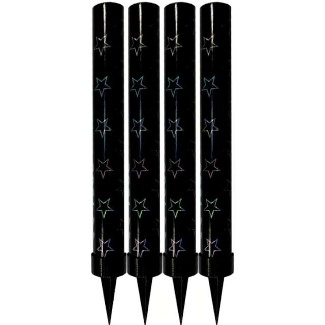 Fontánky dortové černé s hvězdičkami 12 cm 4 ks