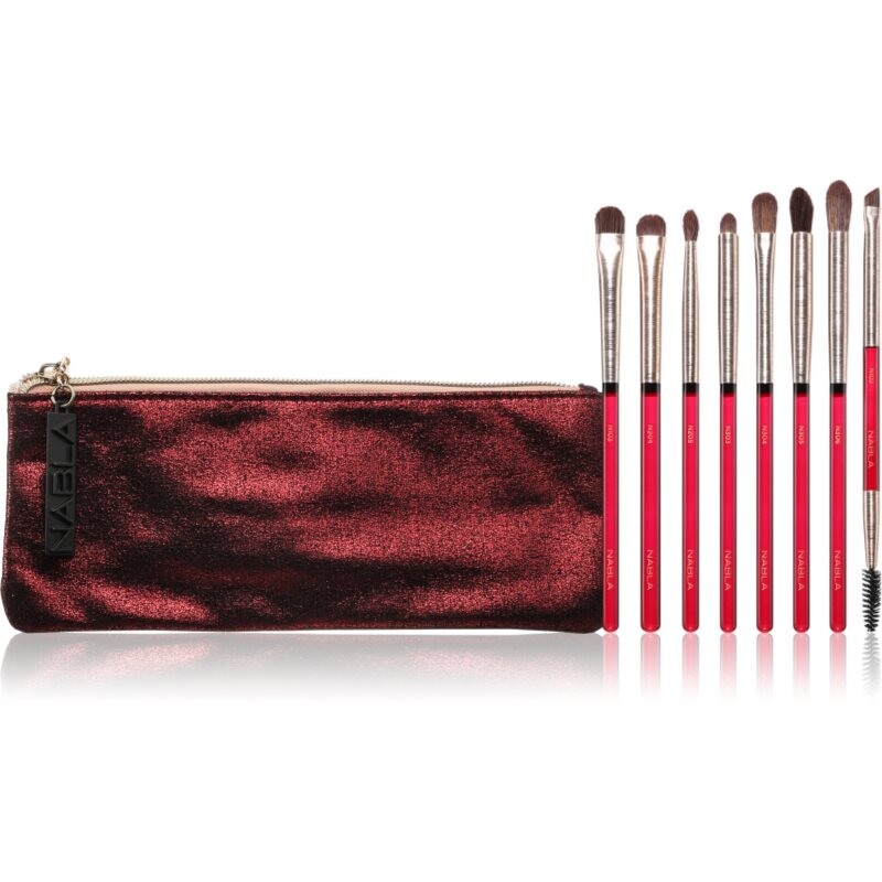 NABLA Cosmetics Ruby sada štětců na líčení očí s pouzdrem