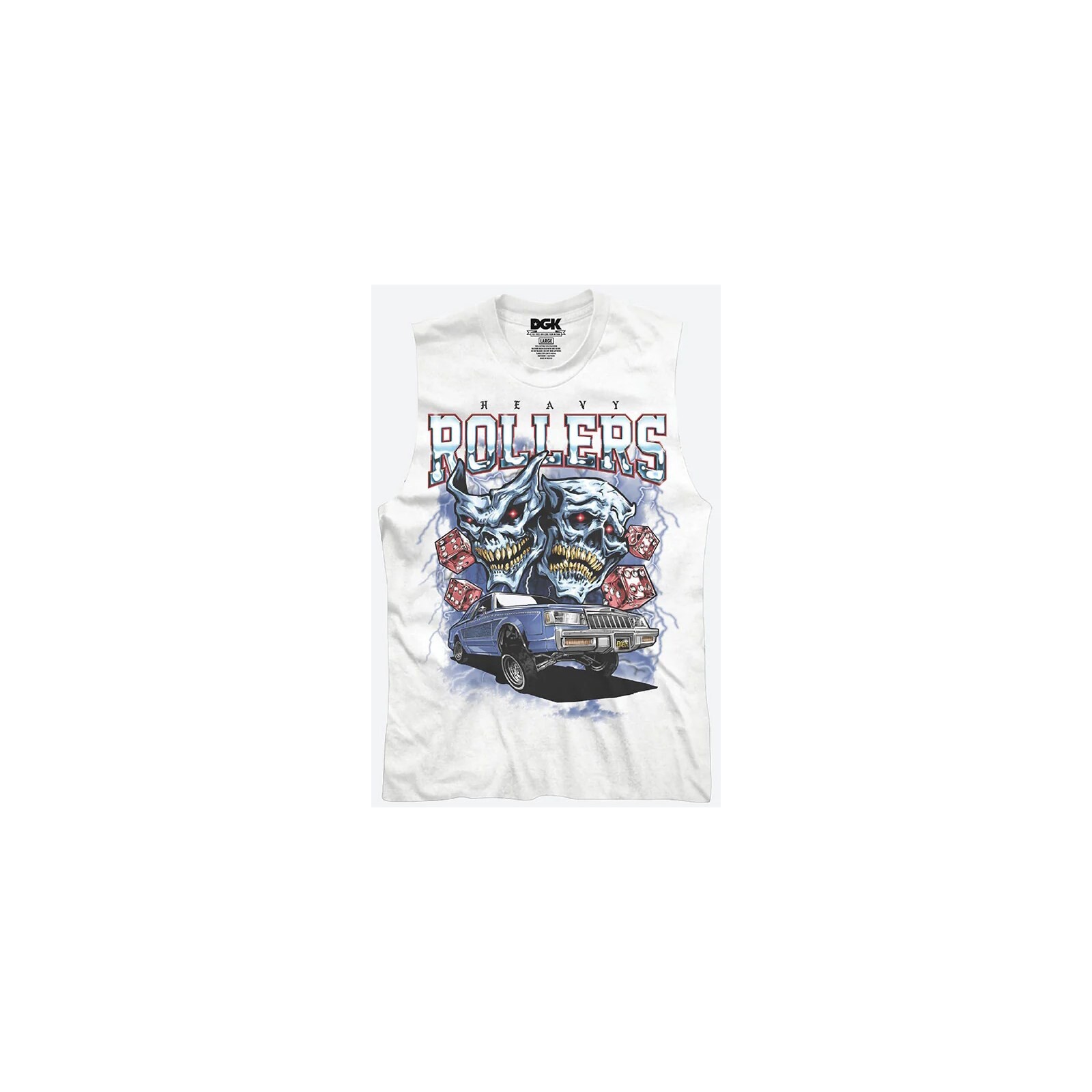 triko DGK - Heavy Rollers Sleeveless Tee White (MULTI)