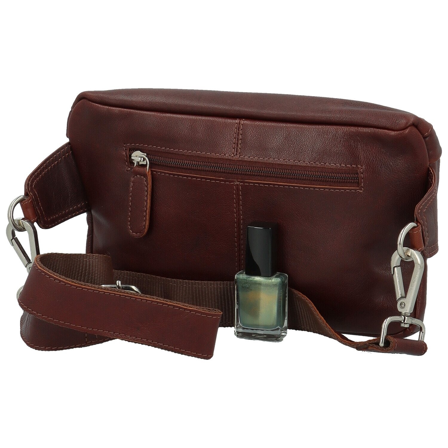 Moderní dámská kožená kabelko-ledvinka GW Jenifer, koňaková